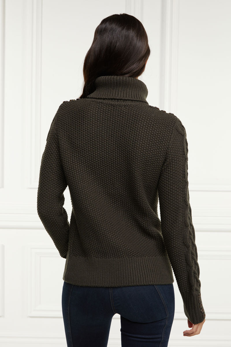 Holland Cooper Cortina Roll Neck Knit Fern Green