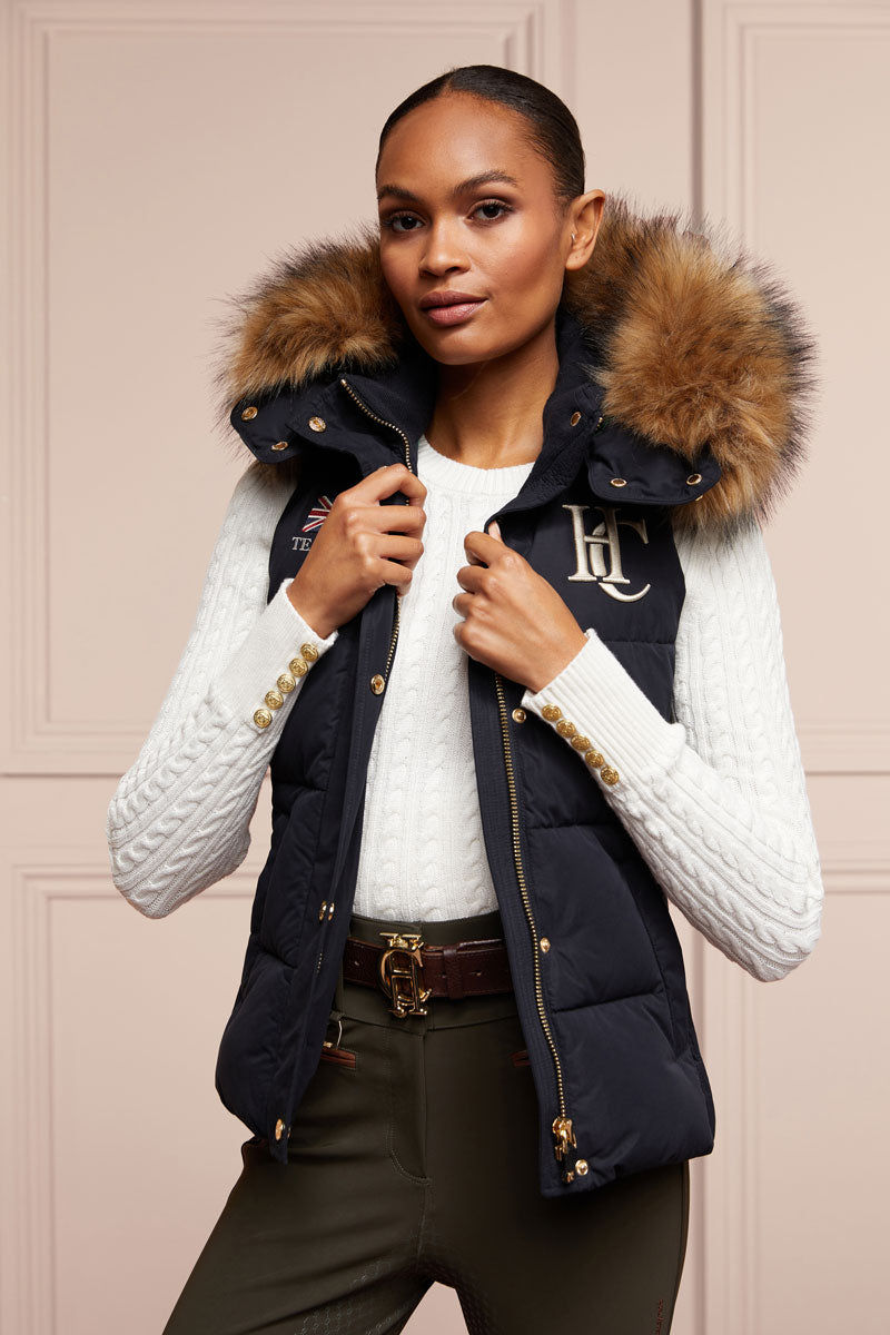 Holland Cooper Team Hooded Gilet Ink Navy