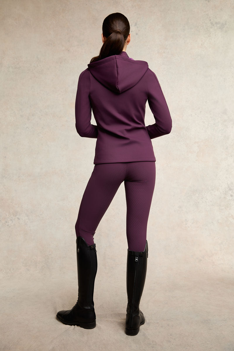 Holland Cooper Crystal Zip Hoodie Aubergine 