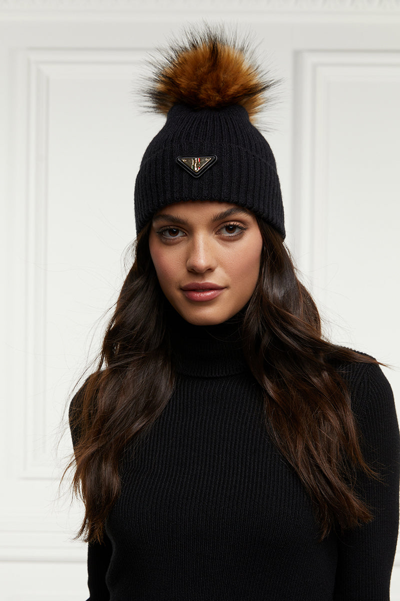 Holland Cooper Burghley Bobble Hat Black