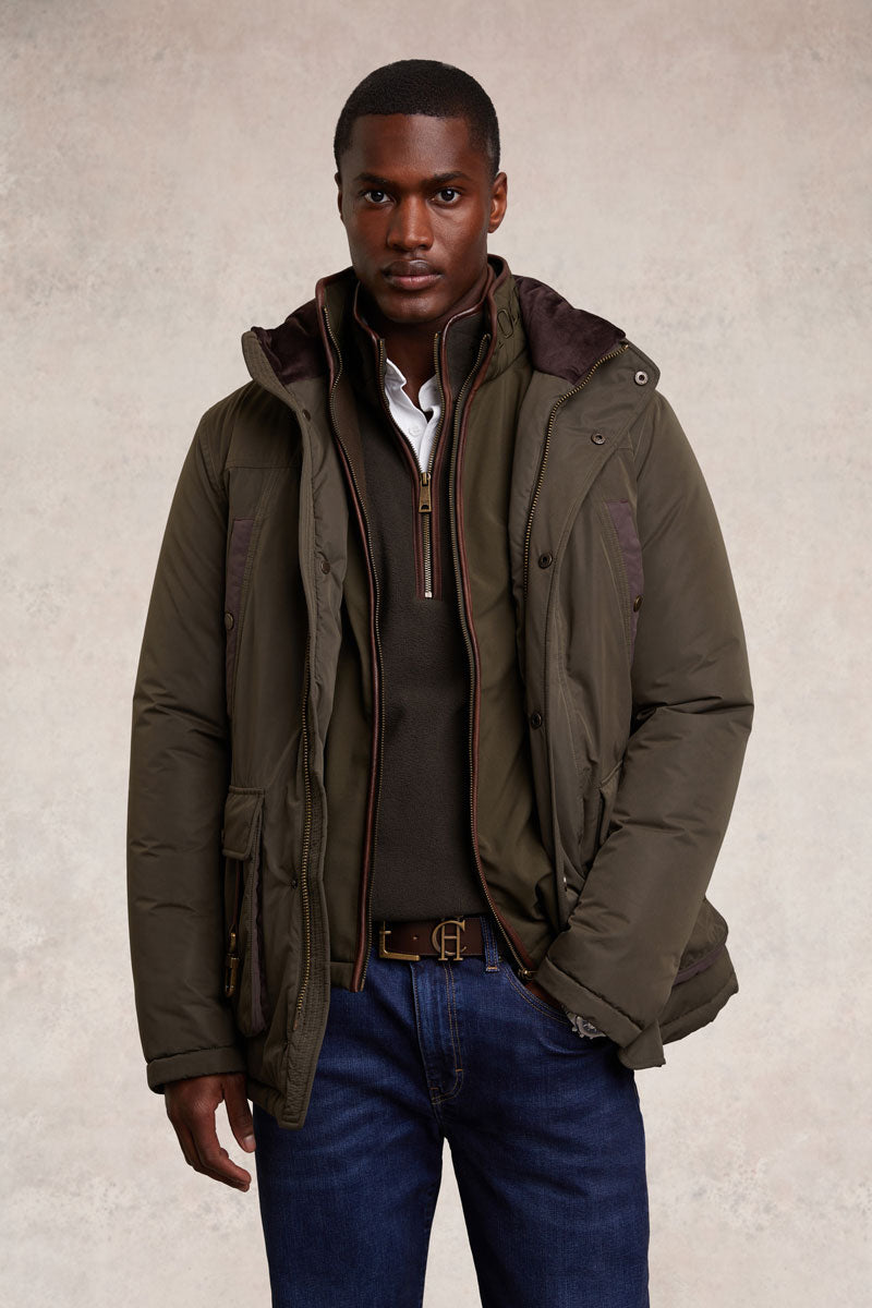 Holland Cooper Men's Country Fleece Quarter Zip Khaki 