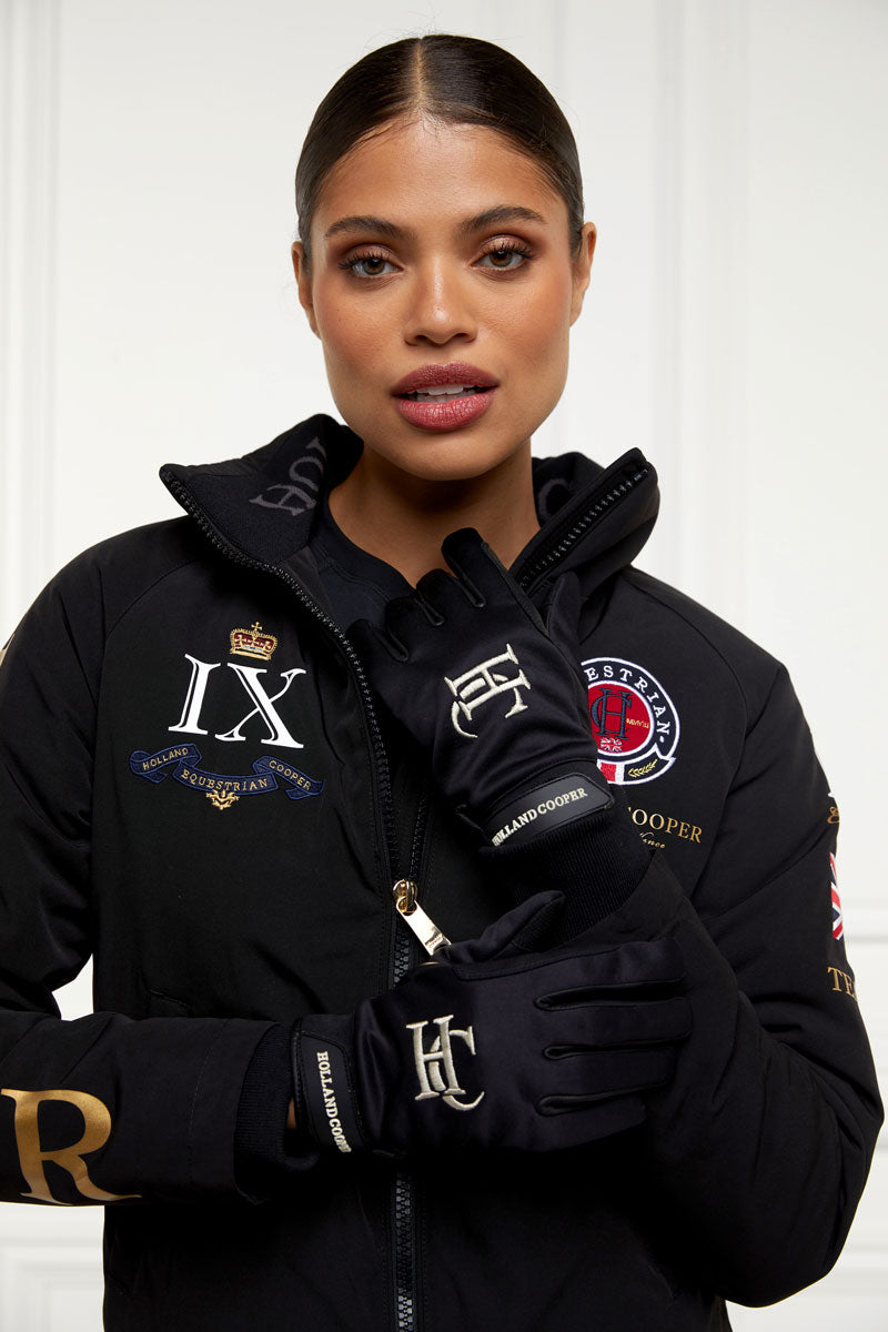 Holland Cooper Fleece Riding Gloves Black