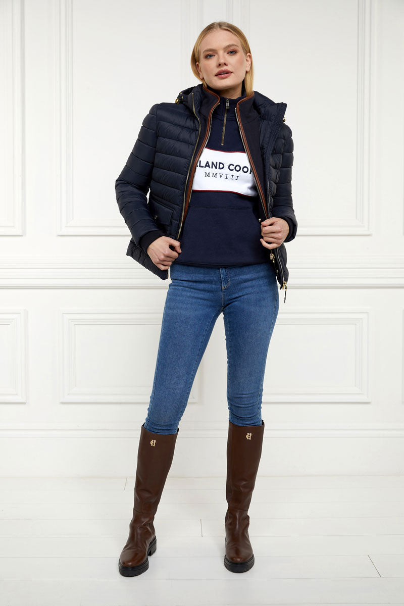 Holland Cooper Sporting Heritage Zip Henley Ink Navy 