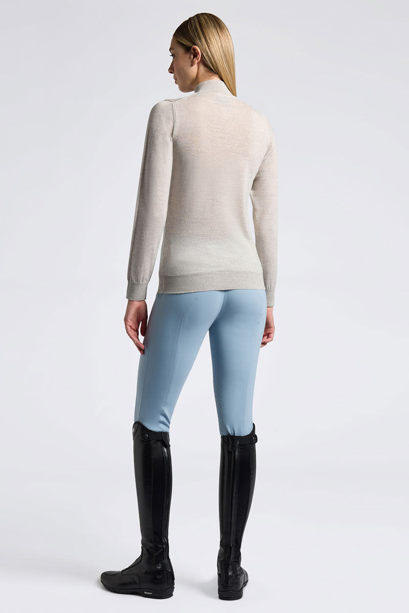 Cavalleria Toscana Merino Half Zip Turtleneck Stone Grey