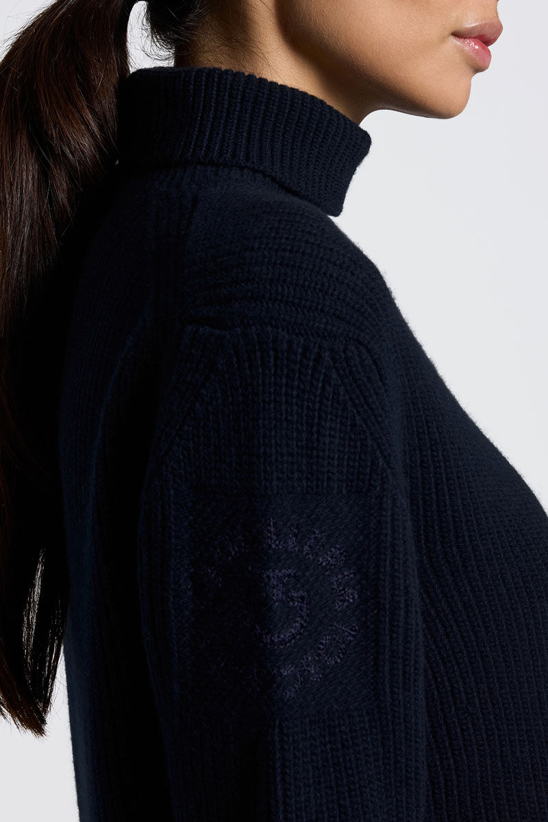 Cavalleria Toscana Pure Wool Turtleneck Sweater Navy