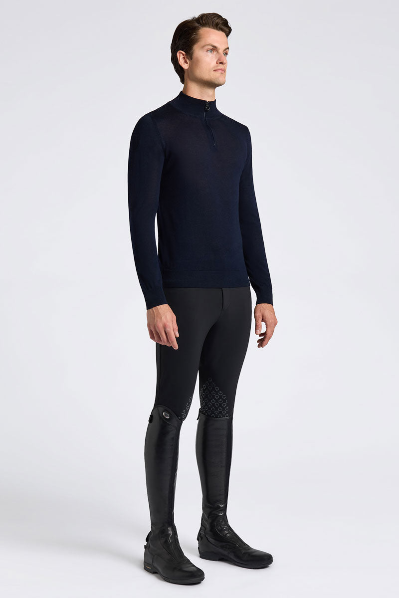 Cavalleria Toscana Merino Half Zip Turtleneck Navy