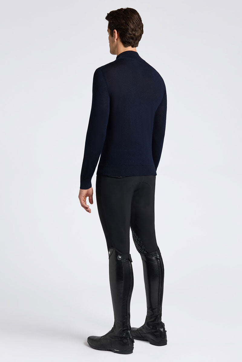 Cavalleria Toscana Merino Half Zip Turtleneck Navy