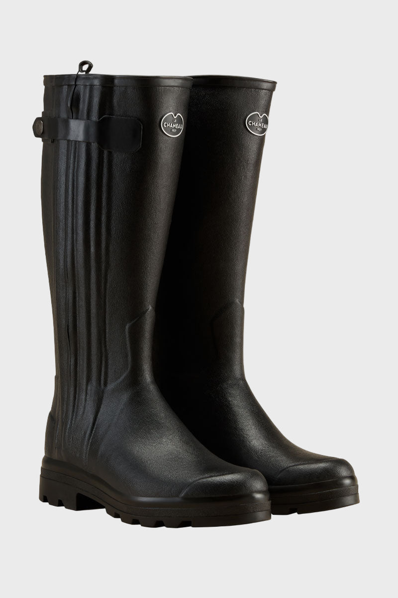 Le Chameau Men's Chasseur Leather Lined Boot Noir 