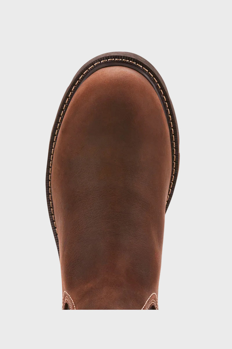 Ariat Men's Groundbreaker Chelsea Waterproof Steel Toe Work Boot Dark Brown 