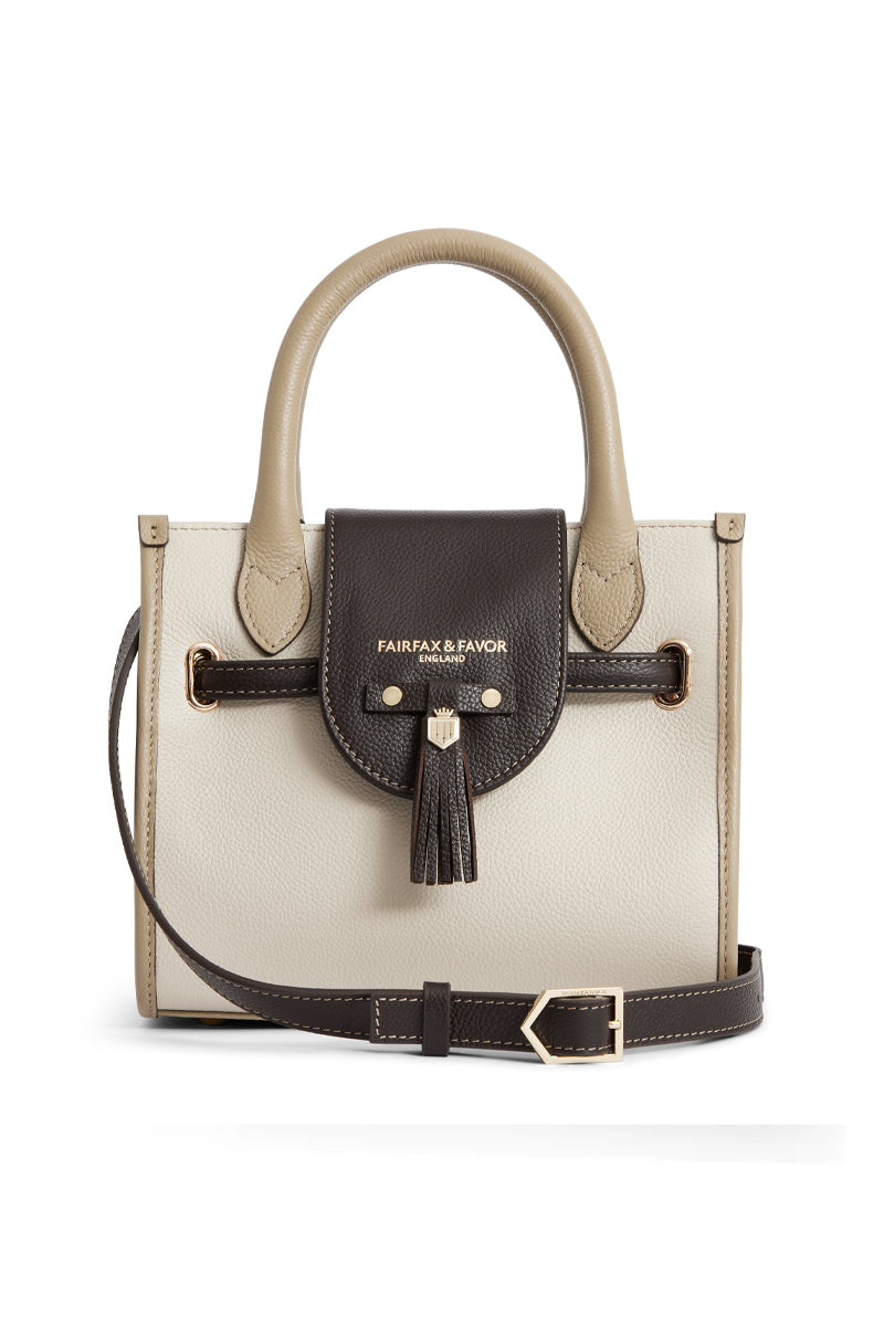 Fairfax & Favor Mini Windsor Handbag Neutral Tri Leather 