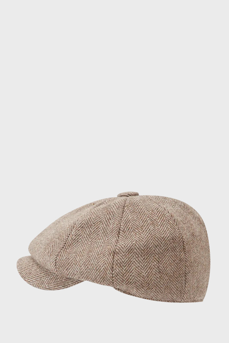 Schōffel Newsboy Cap Cobblestone Herringbone Tweed