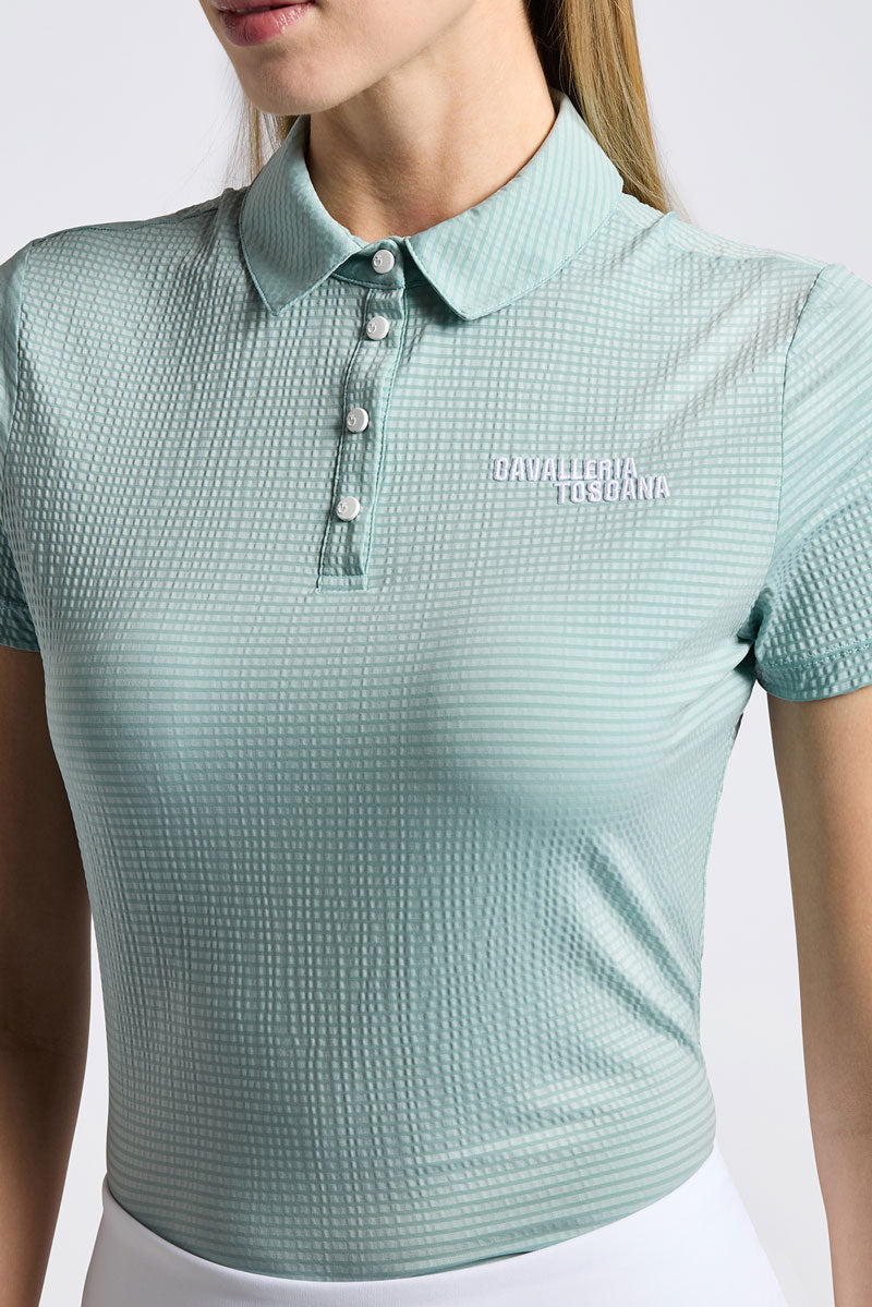 Cavalleria Toscana Jersey Training Polo Light Teal Green 