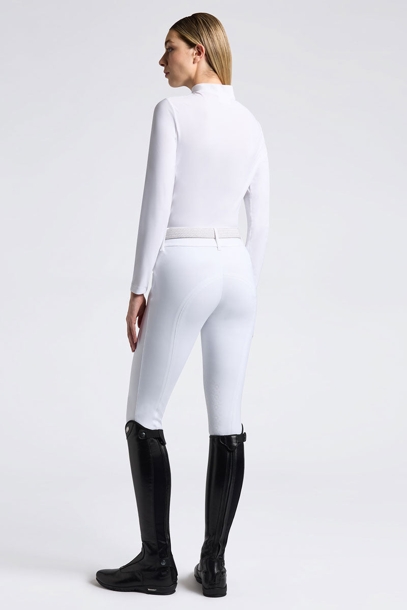 Cavalleria Toscana Perforated L/S Training Polo White