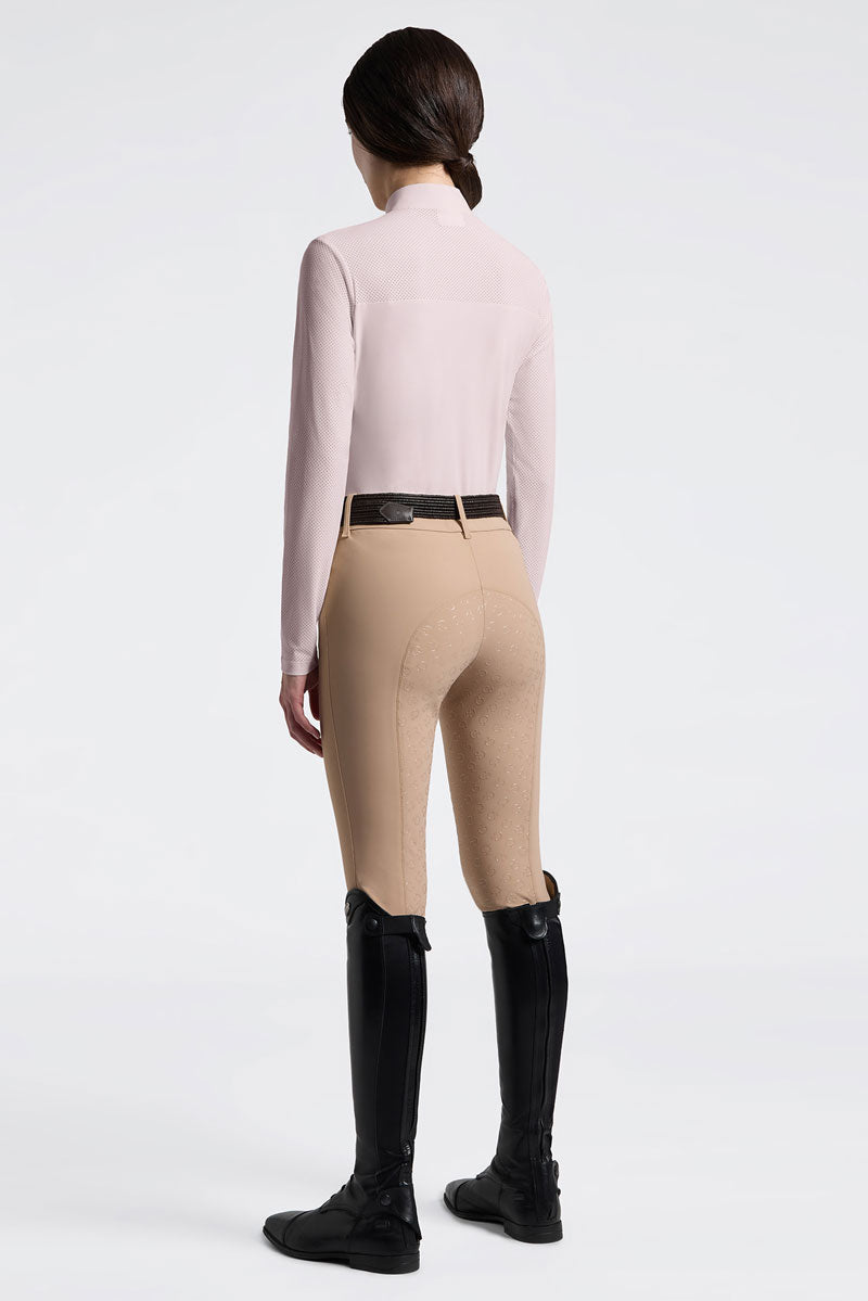 Cavalleria Toscana Perforated Insert L/S Training Polo Violet Ice