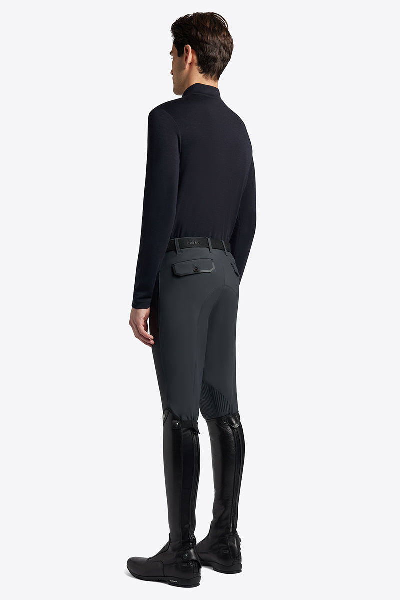 Cavalleria Toscana Men's Tech Wool Half Zip Turtleneck Dark Navy