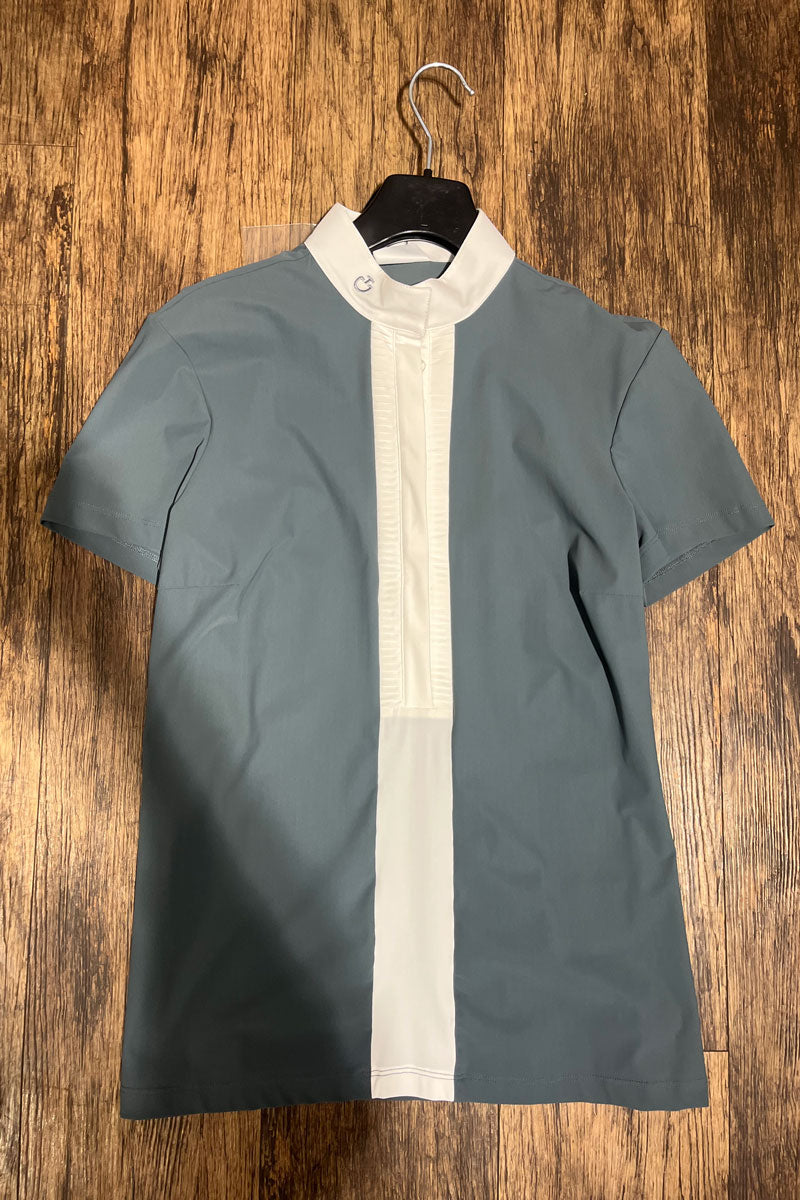 Cavalleria Toscana Pleated Jersey Show Shirt Teal