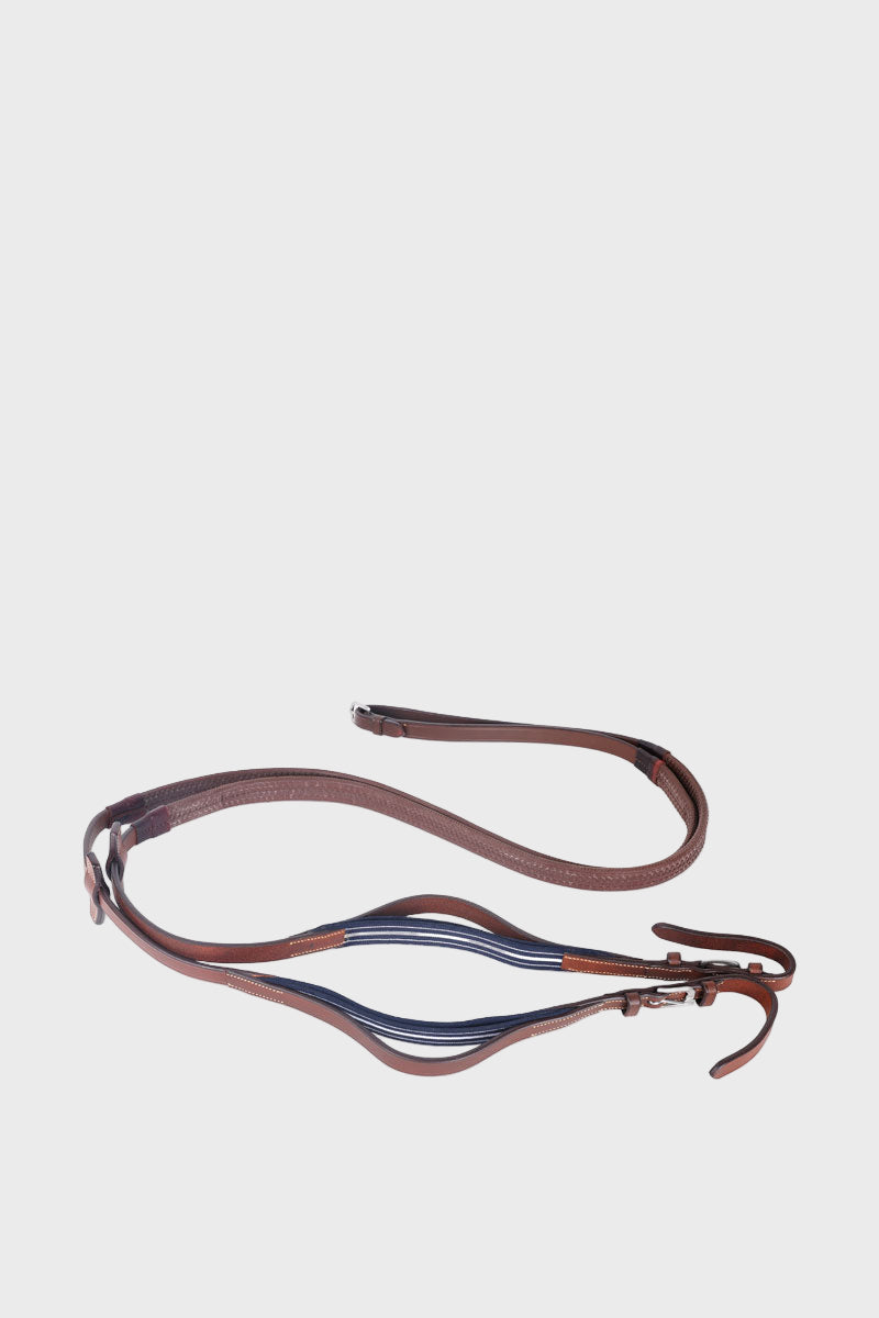 Antares Precision Rubber Reins with Elastic Malt