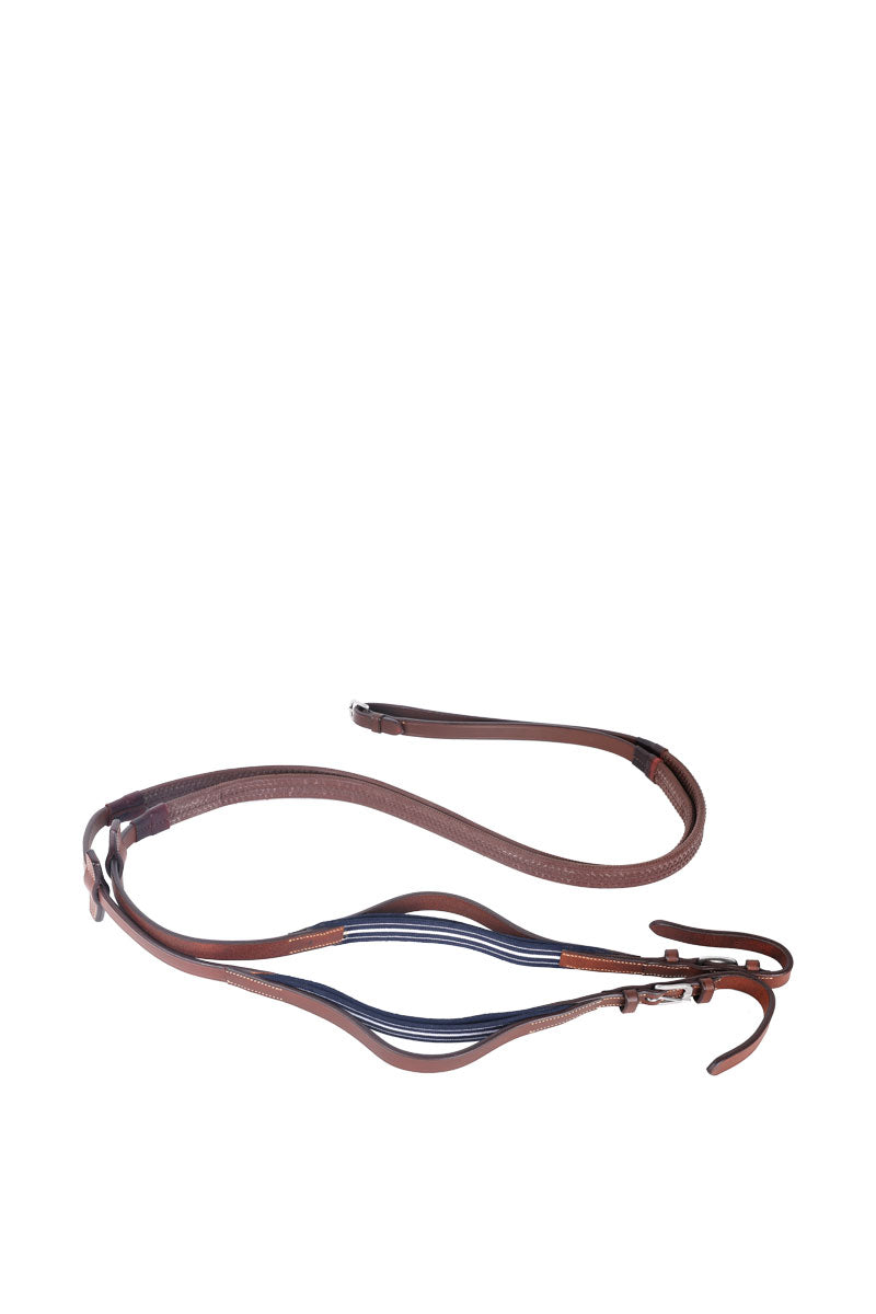 Antares Precision Rubber Reins with Elastic Malt