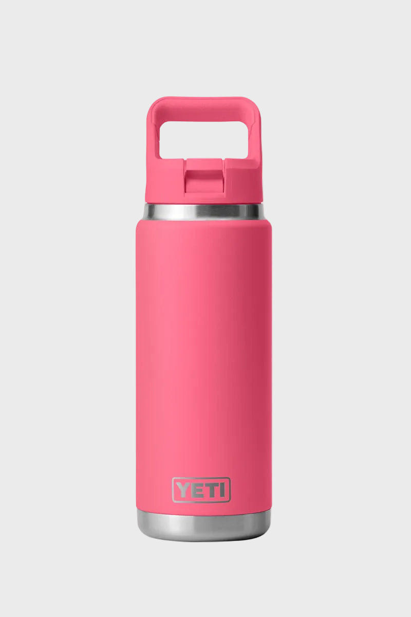 YETI Rambler 26oz Bottle (Colour-Match Straw) Tropical Pink
