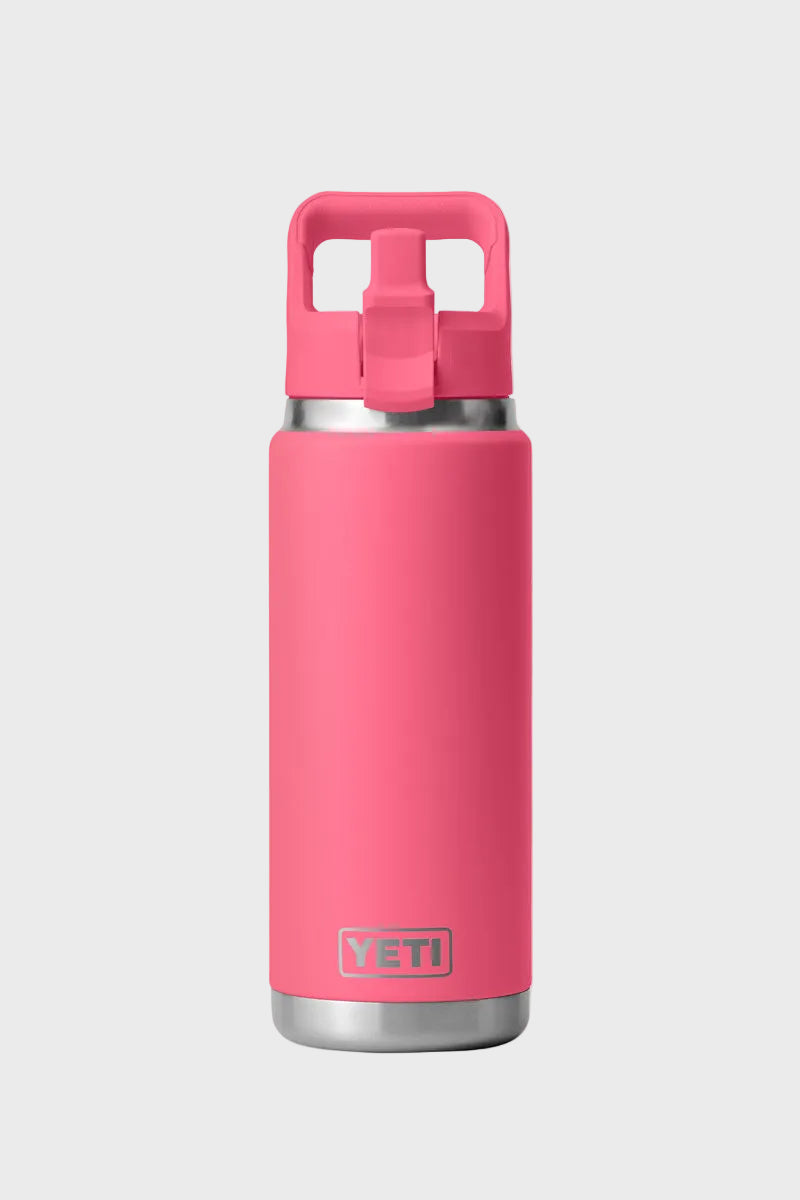 YETI Rambler 26oz Bottle (Colour-Match Straw) Tropical Pink