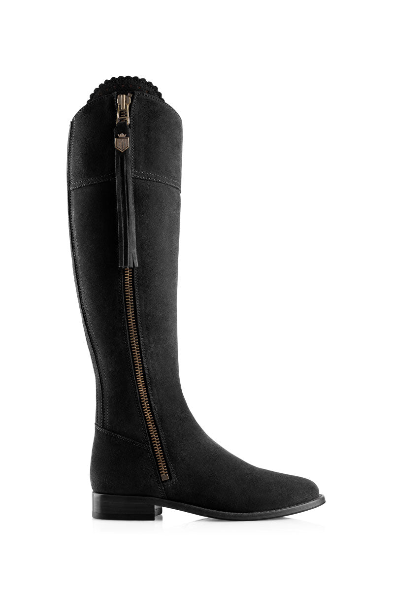 Fairfax & Favor Regina Boot Sporting Fit Black Suede