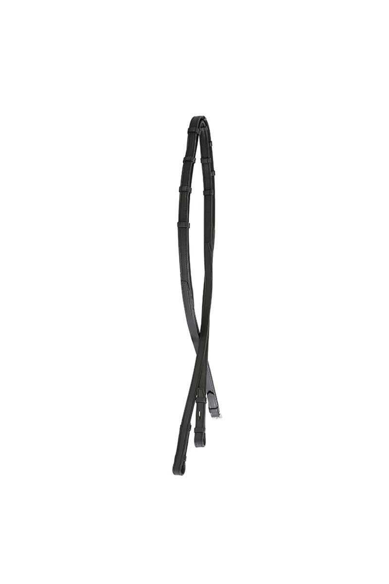 Antares Signature Dressage Soft Grip Reins 5/8" with Loops Black