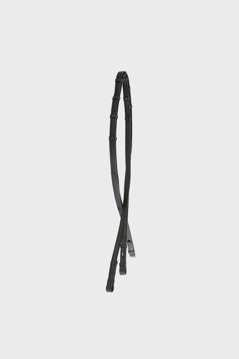 Antares Signature Dressage Soft Grip Reins 5/8" with Loops Black