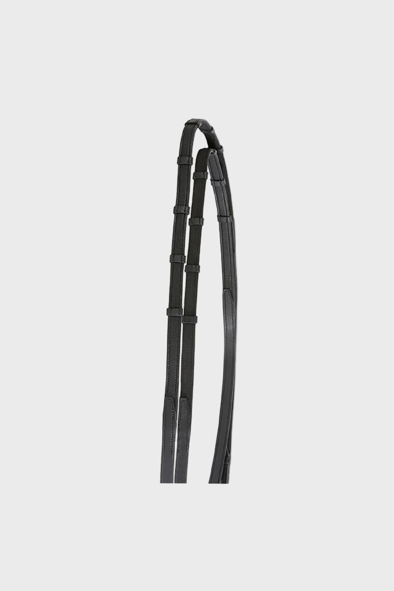 Antares Signature Dressage Soft Grip Reins 5/8" with Loops Black