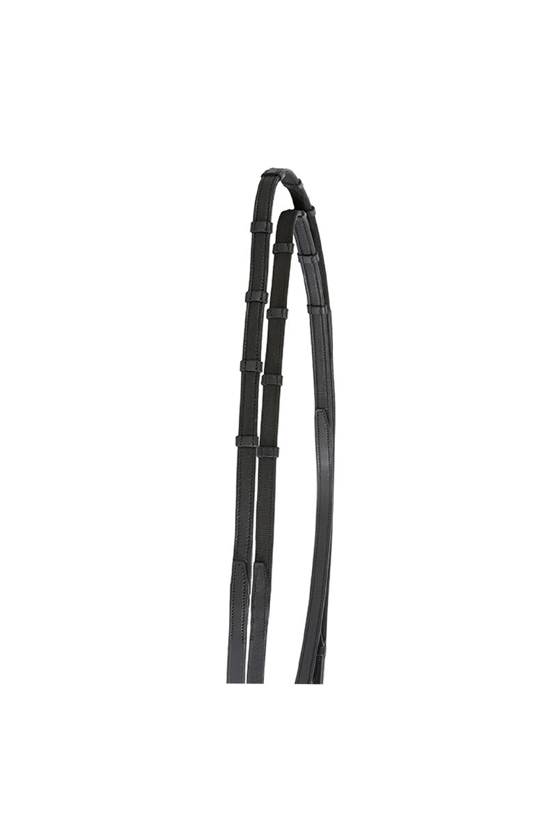 Antares Signature Dressage Soft Grip Reins 5/8" with Loops Black