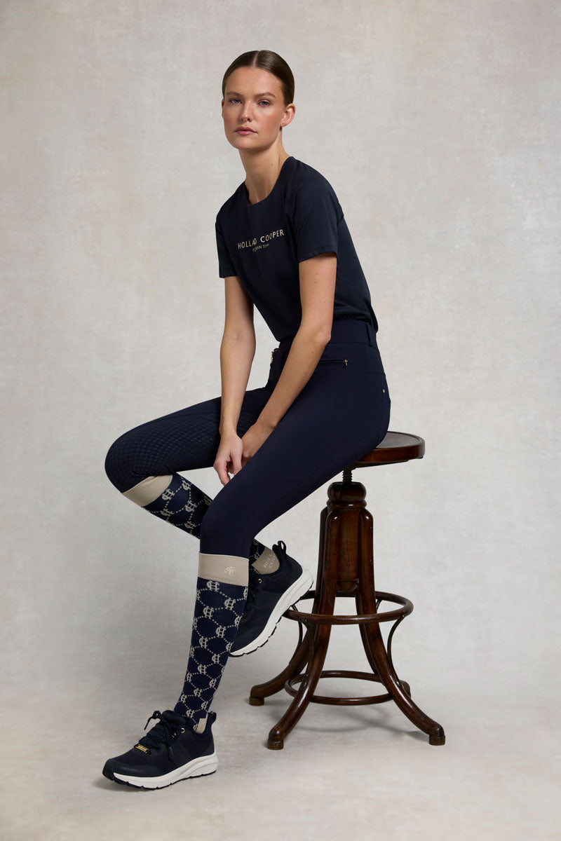 Holland Cooper Riding Sock 2 Pack Navy Stone 