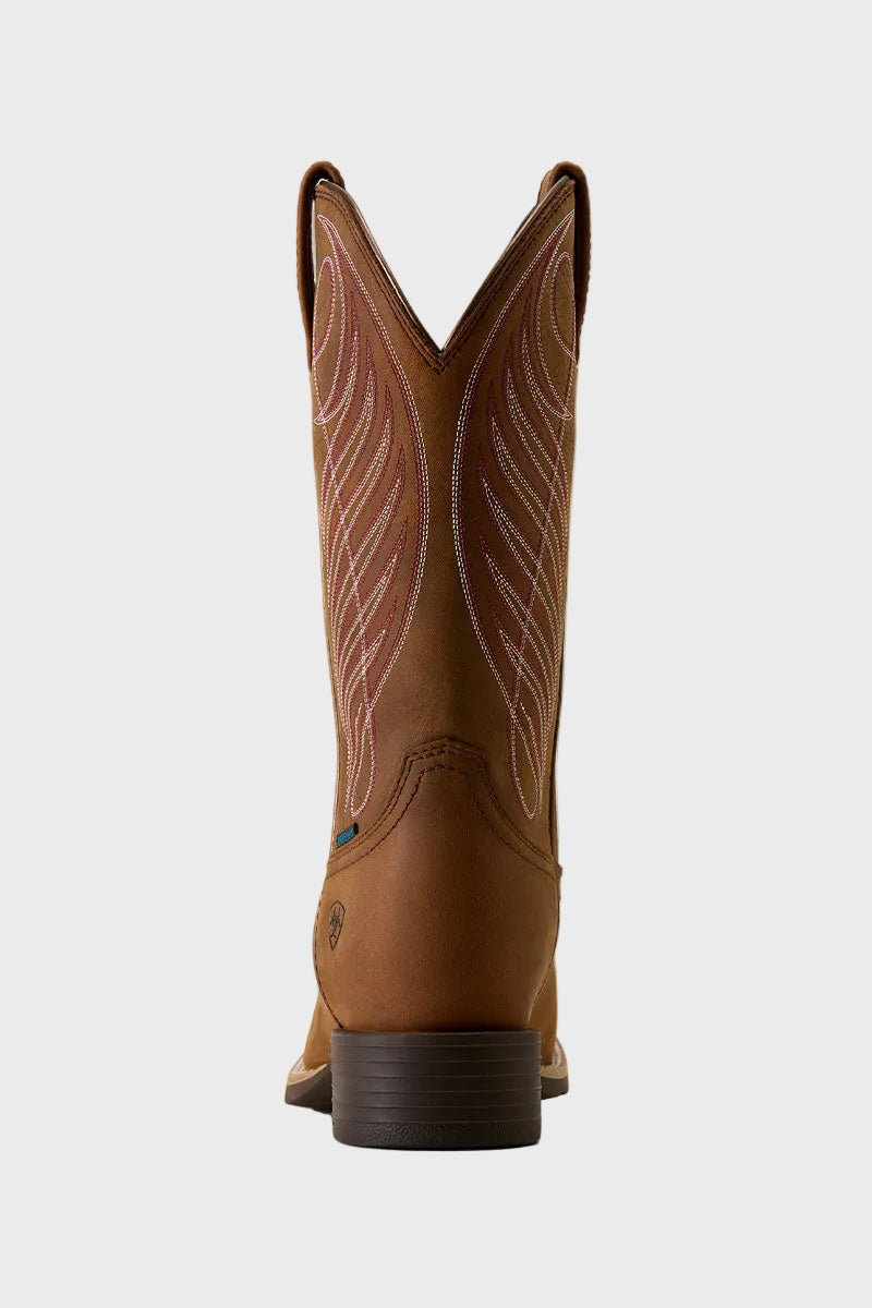 Ariat Round Up Waterproof Western Boot Reliable Brown