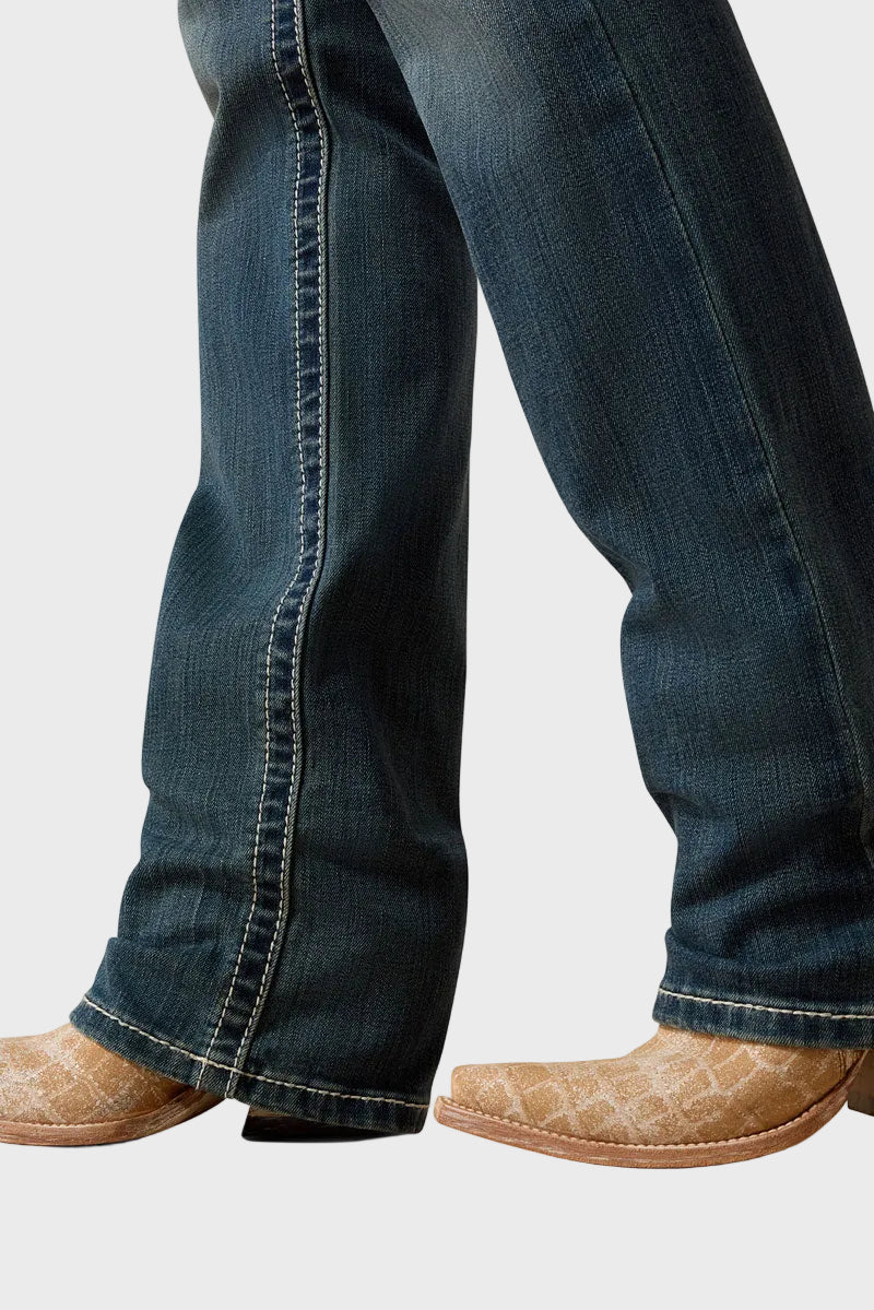 Ariat Mid Rise Icon Stackable Straight Leg Jean Rainstorm 