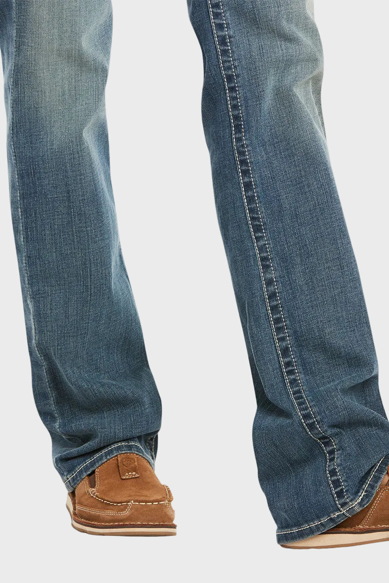 Ariat Mid Rise Icon Stackable Straight Leg Jean Rainstorm 