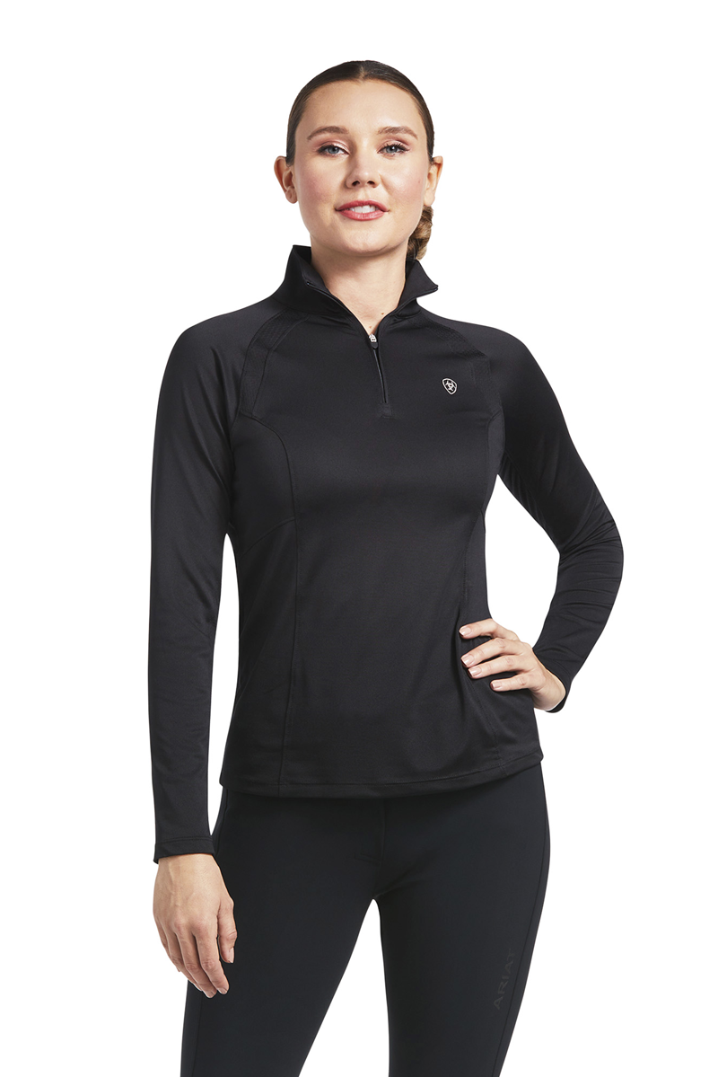 Ariat Sunstopper 2.0 1/4 Zip Base Layer Black