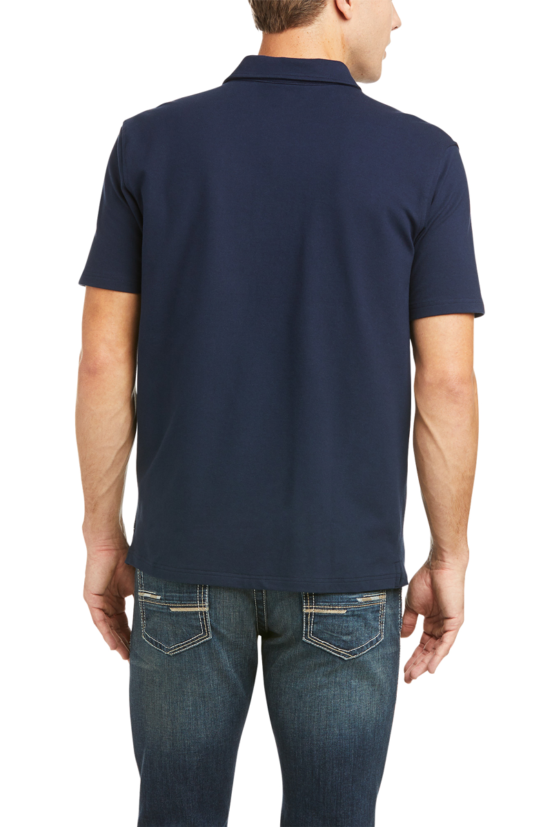 Ariat Men's Medal Polo Shirt Navy