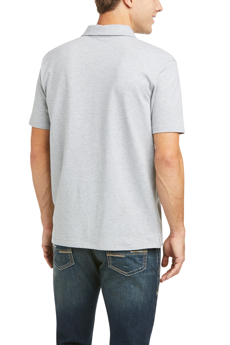 Ariat Men's Medal Polo Shirt Heather Grey