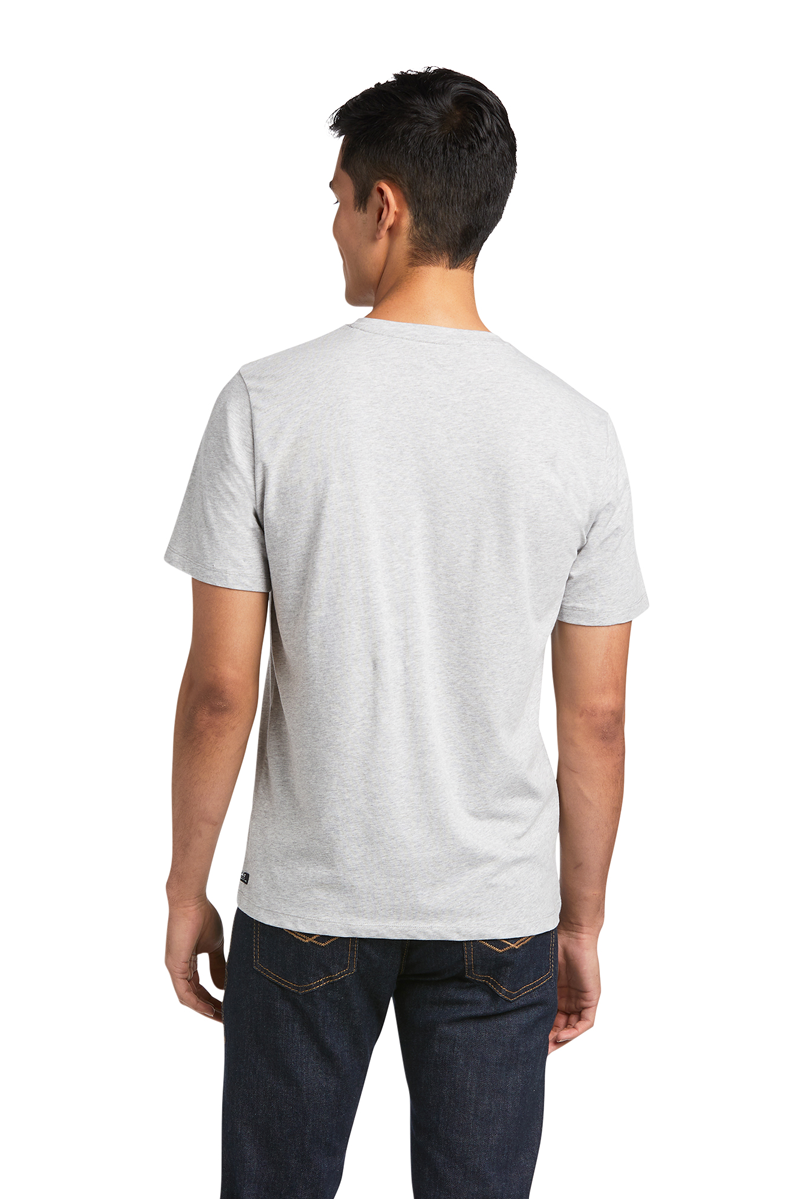 Ariat Men's Vertical Logo T-Shirt Heather Grey