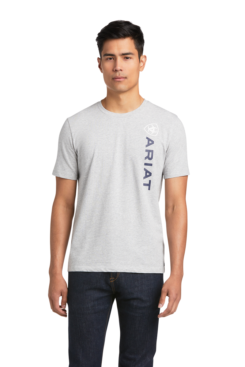 Ariat Men's Vertical Logo T-Shirt Heather Grey 