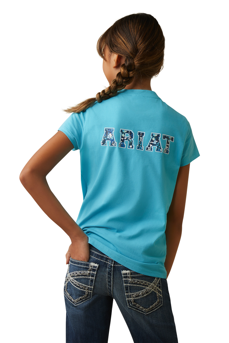 Ariat Kids Varsity Camo T-Shirt Maui Blue