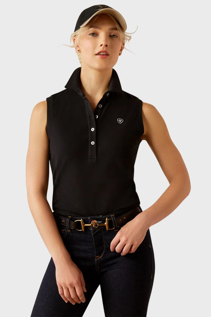 Ariat Prix 3.0 Sleeveless Polo Black