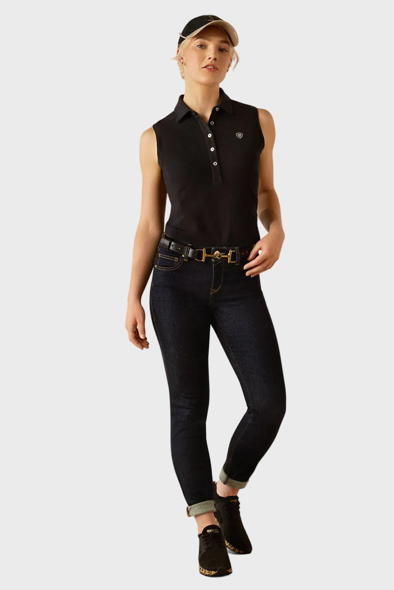 Ariat Prix 3.0 Sleeveless Polo Black