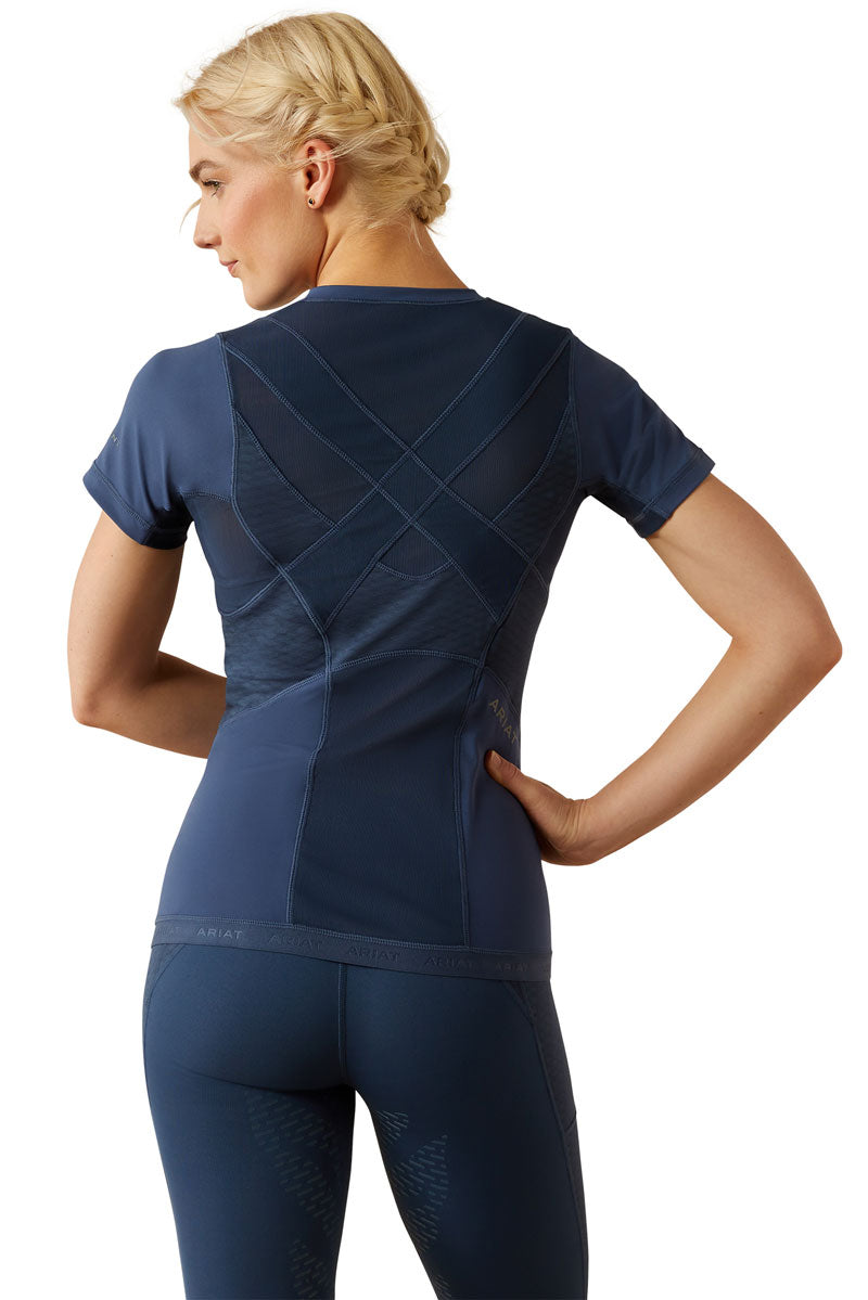 Ariat Ascent 1/4 Zip Short Sleeve Base Layer Dark Denim