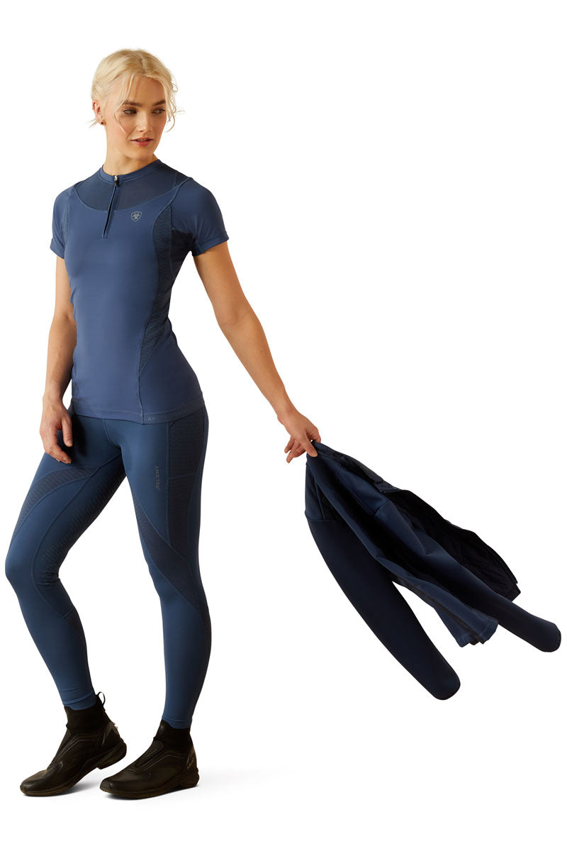 Ariat Ascent 1/4 Zip Short Sleeve Base Layer Dark Denim