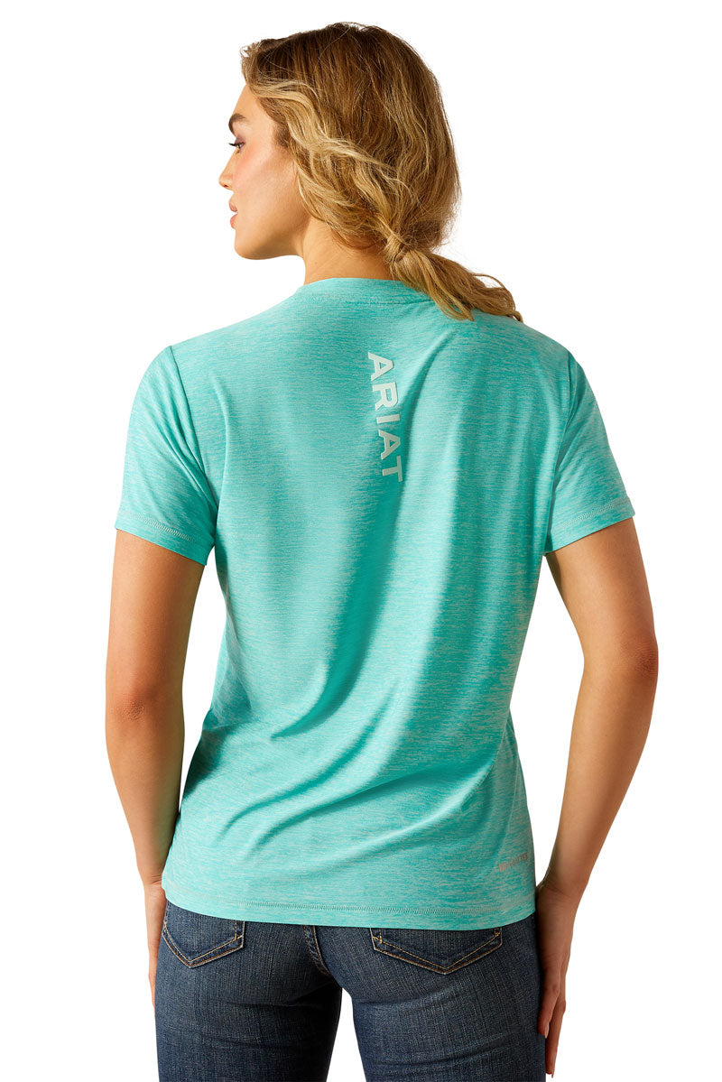 Ariat Laguna Logo Short Sleeve Shirt Blue Turquoise