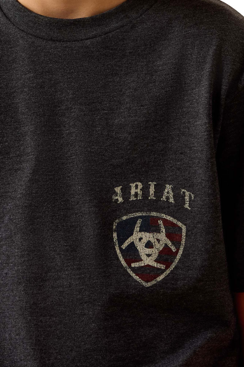 Ariat Boys American Bison T-Shirt Charcoal Heather