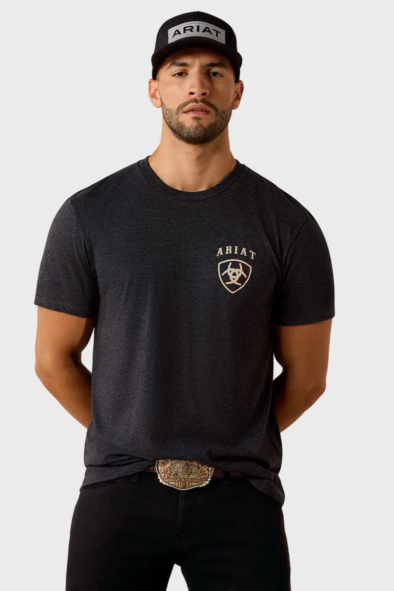 Ariat Men's American Bison Classic Fit T-Shirt Charcoal Heather 