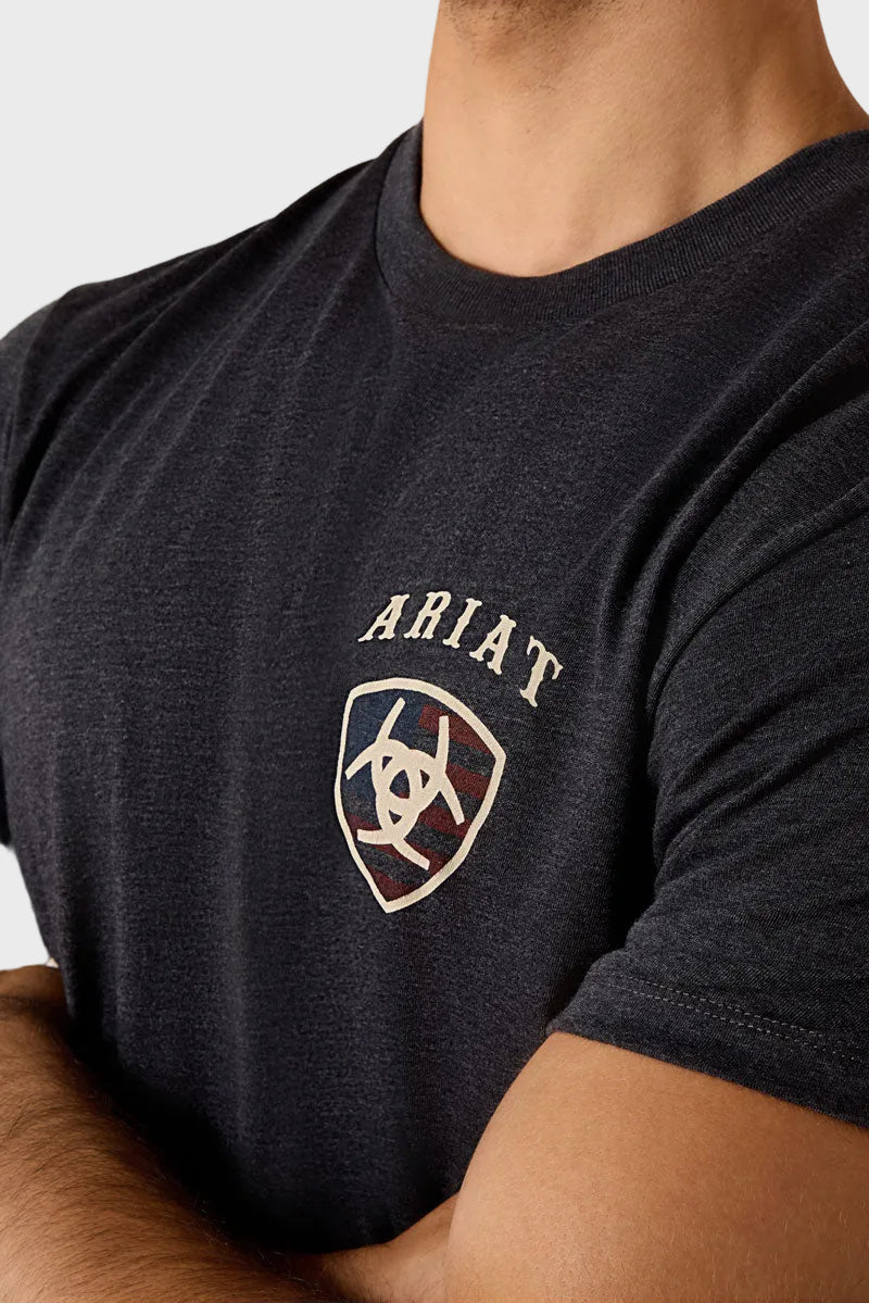 Ariat Men's American Bison Classic Fit T-Shirt Charcoal Heather 