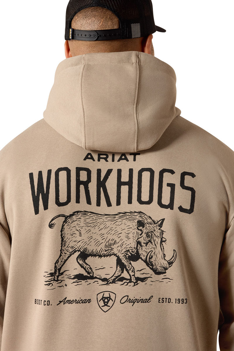 Ariat Men's Rebar Lightweight Workhog Hoodie Greige