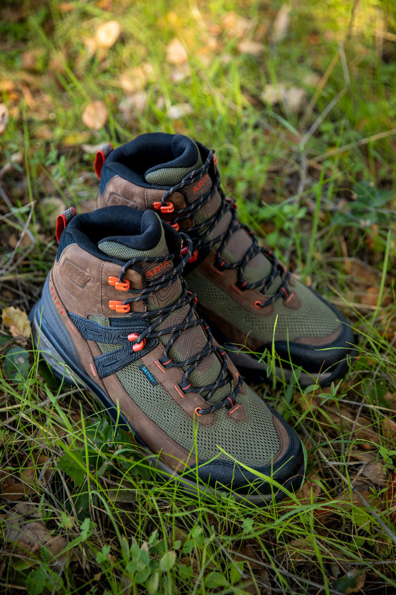 Ariat Men's Traverse Mid Waterproof Hiking Boot Brown Bark/Evergreen