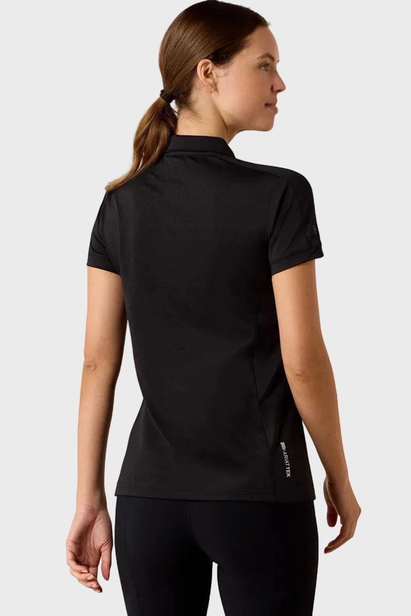 Ariat Bandera 1/4 Zip Polo Shirt Black